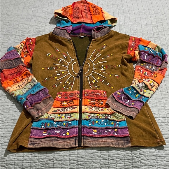 Rising International Multicolor Embroidered Hoodie Medium - Picture 1 of 9